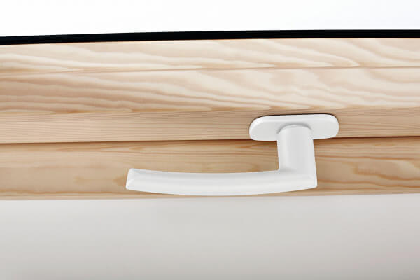 Roto Dachfenster Griff in weiß für Baureihe R6 und R8 aus Holz